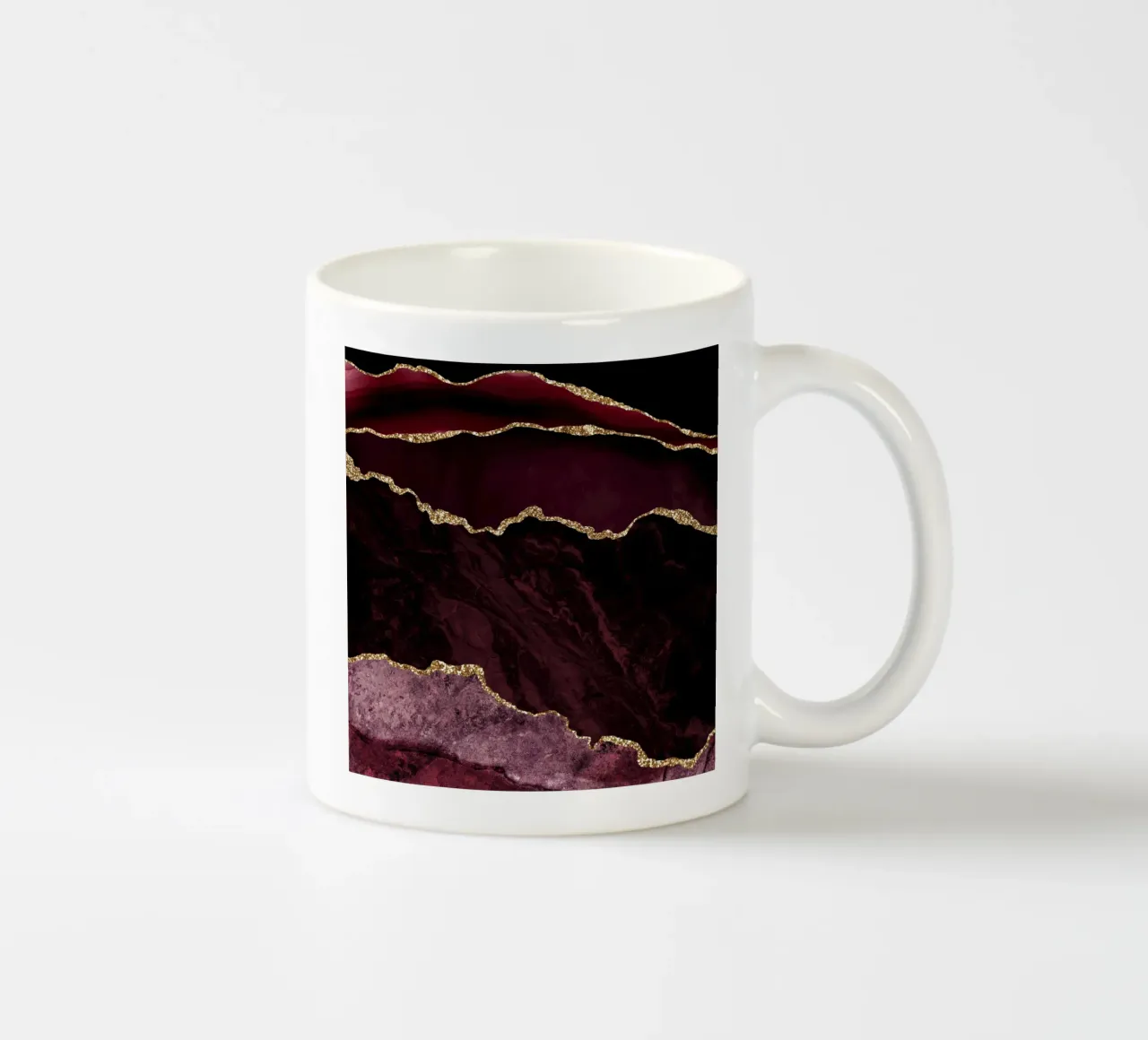 Texture Agata Borgogna e Oro 02 tazza in ceramica da Gemstone Textures