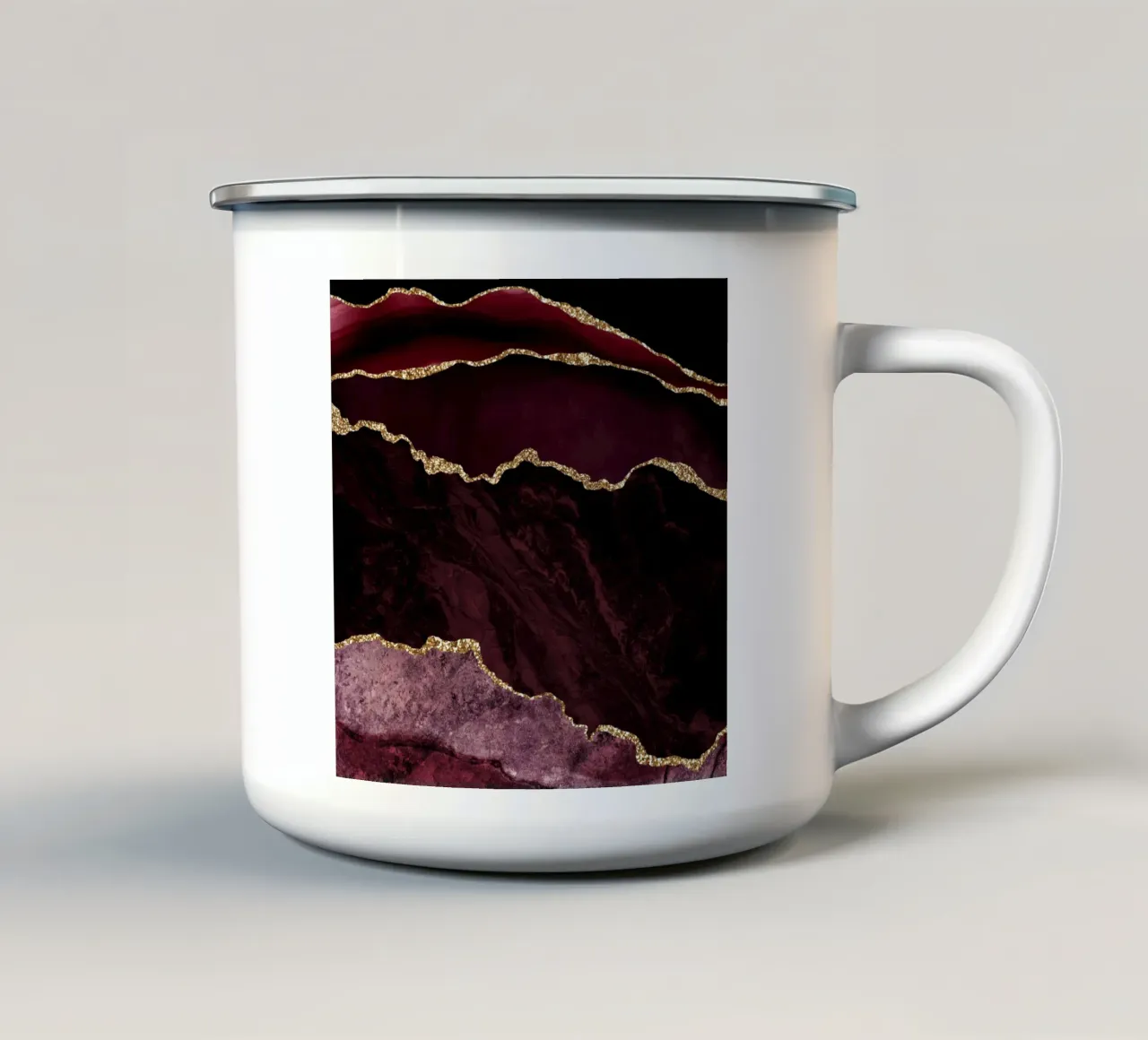 Texture Agata Borgogna e Oro 02 tazza in smalto da Gemstone Textures