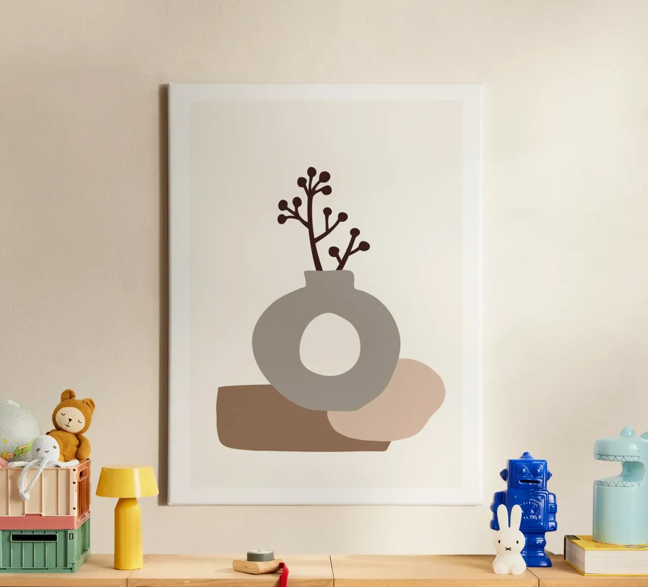 Summer Art Line No 53 tela con Cornice a cassetta da treechild