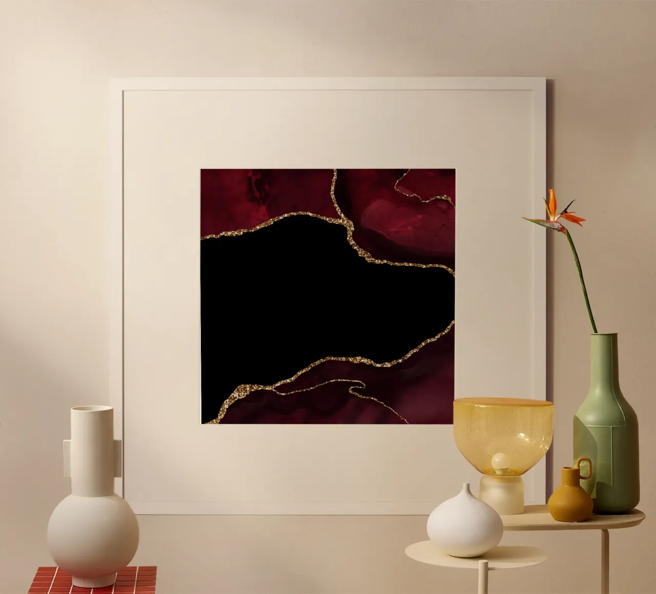 Texture Agata Borgogna e Oro 04 poster da Gemstone Textures