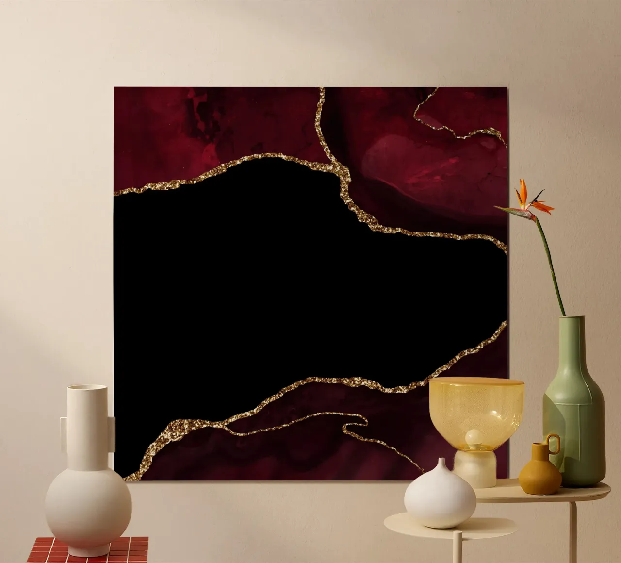 Texture Agata Borgogna e Oro 04 poster da Gemstone Textures