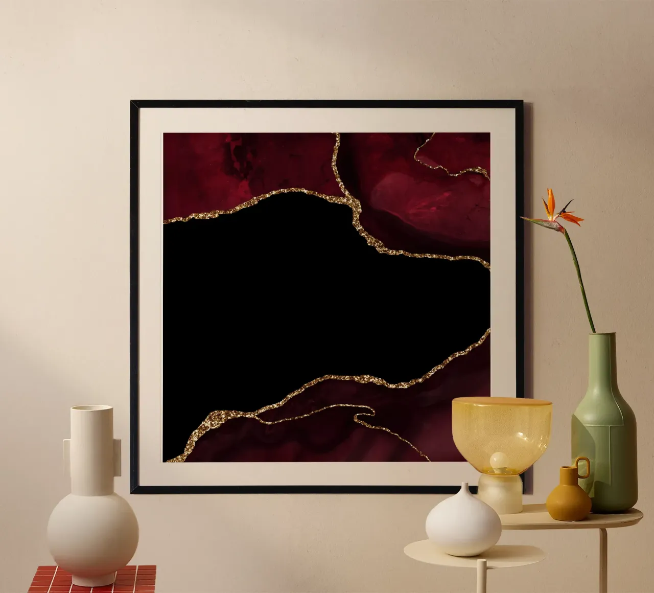 Texture Agata Borgogna e Oro 04 poster da Gemstone Textures