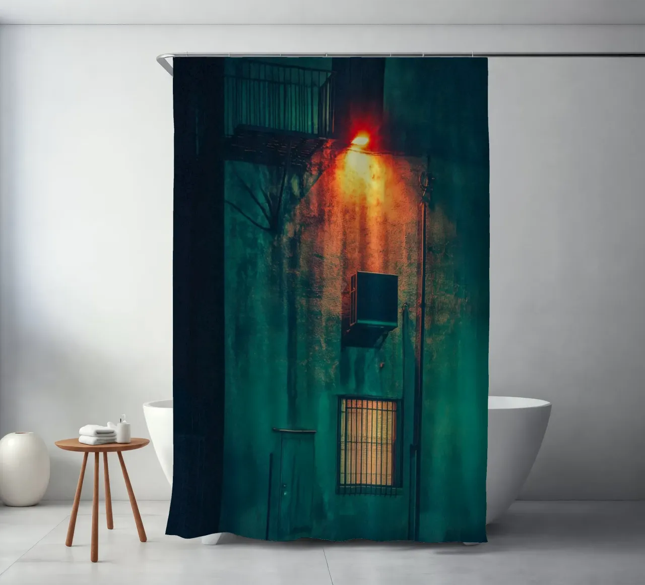 Playing with light on the walls of New Orleans shower curtain by By Night