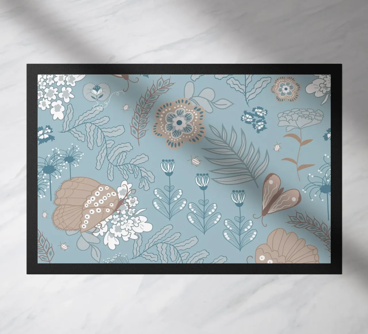 Busy life in the forest - on blue zerbino da Mandalla Pattern