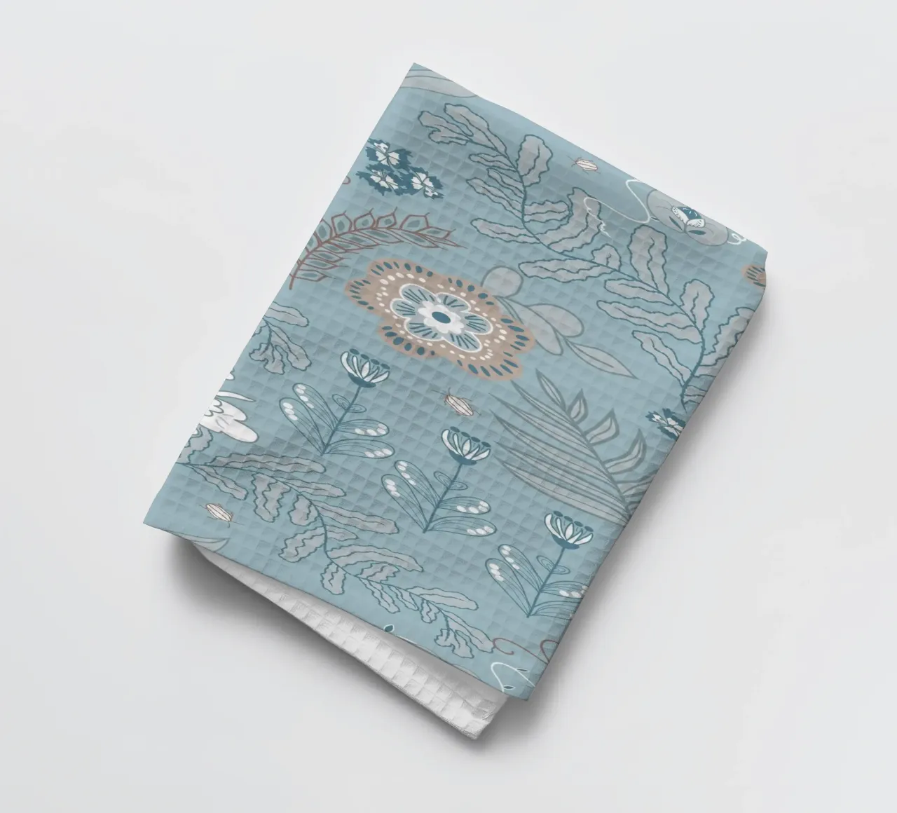 Busy life in the forest - on blue canovaccio da cucina da Mandalla Pattern
