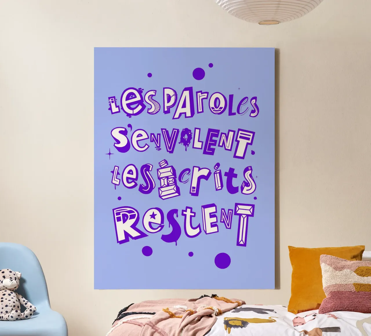 Les paroles s'envolent les écrits restent tela con Cornice a cassetta da Glettering