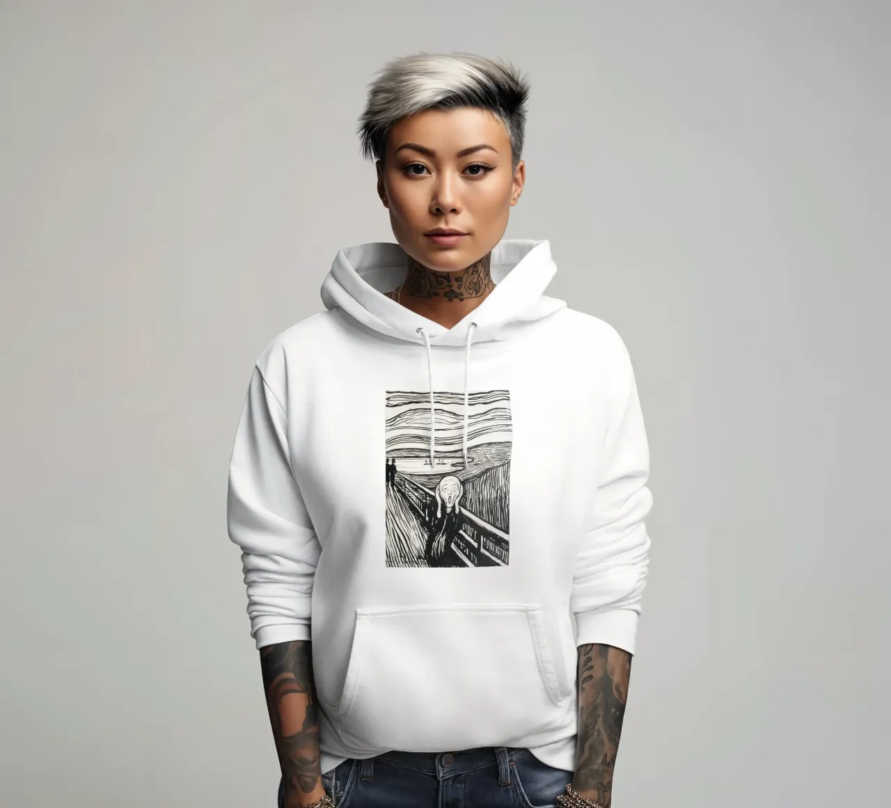 Edvard Munch - The Scream , 1895 . (lithography) hoodie by Timeless Artworks