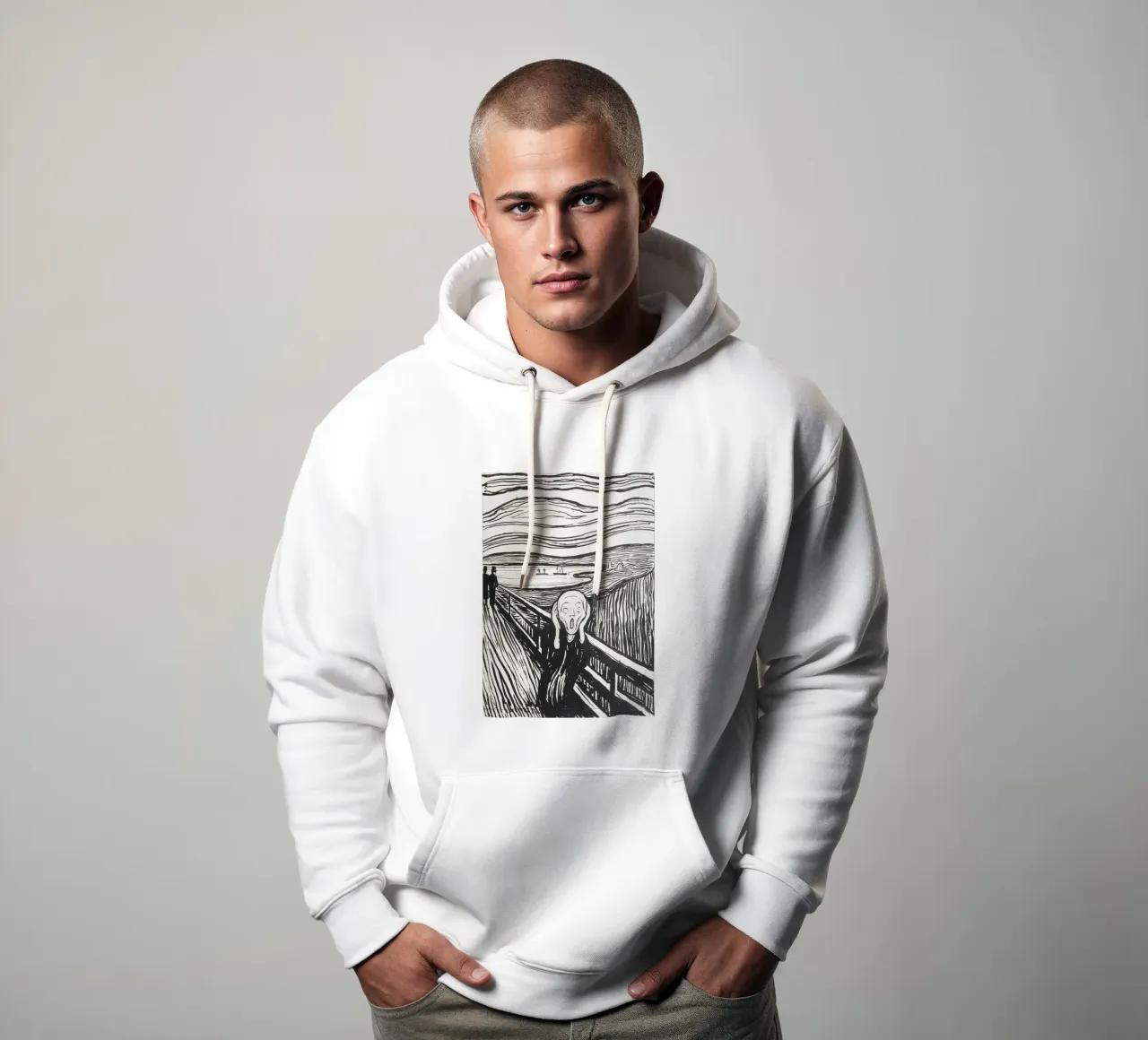 Edvard Munch - The Scream , 1895 . (lithography) hoodie by Timeless Artworks