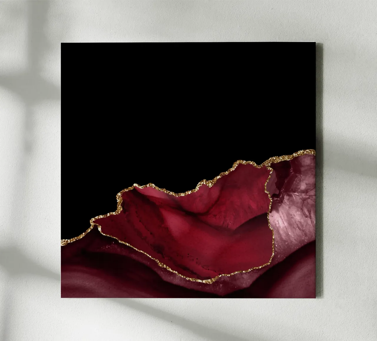 Texture Agata Borgogna e Oro 06 tela con Cornice a cassetta da Gemstone Textures