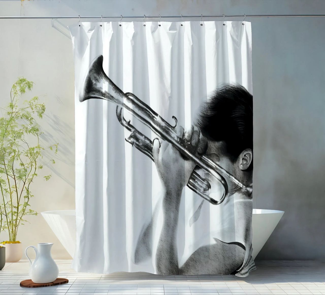 Chet Baker Duschvorhang von heiyoum