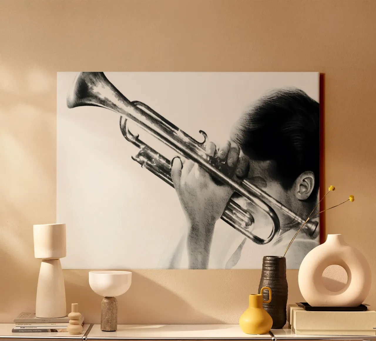 Chet Baker canvas met Baklijst van heiyoum