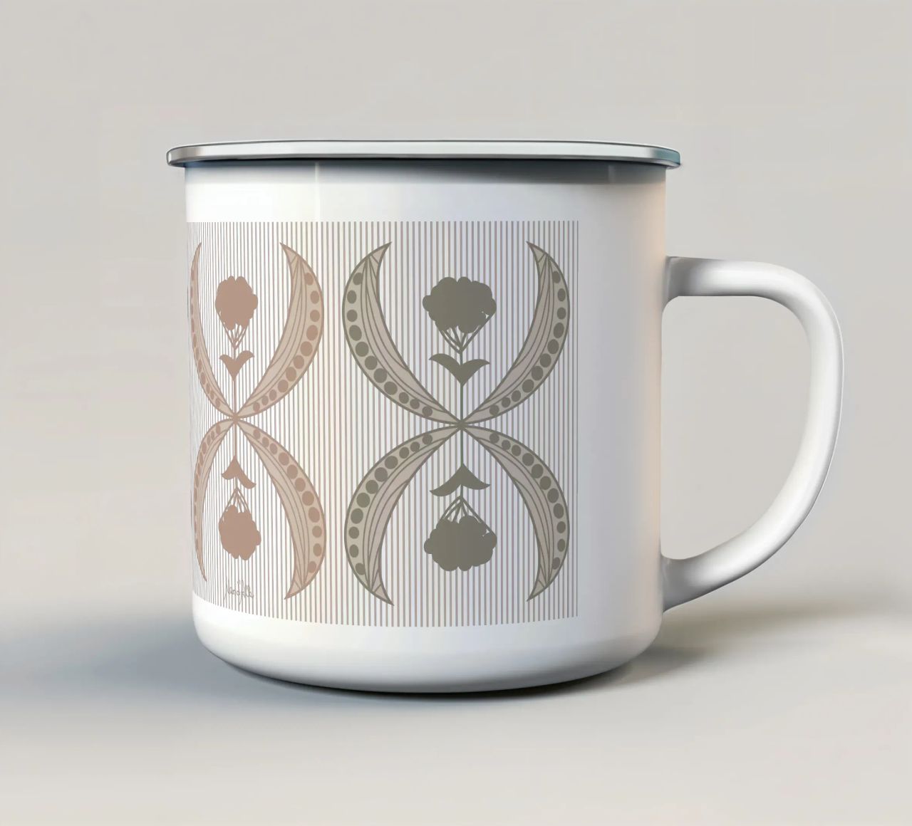 Meeting halfway tazza in smalto da Mandalla Pattern