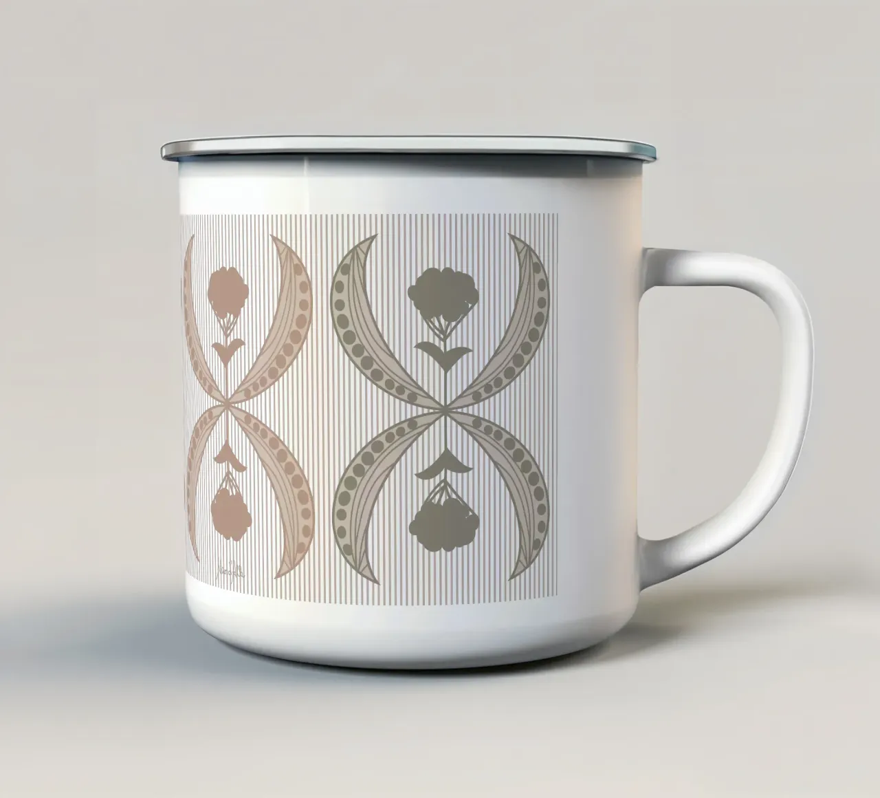 Meeting halfway tazza in smalto da Mandalla Pattern
