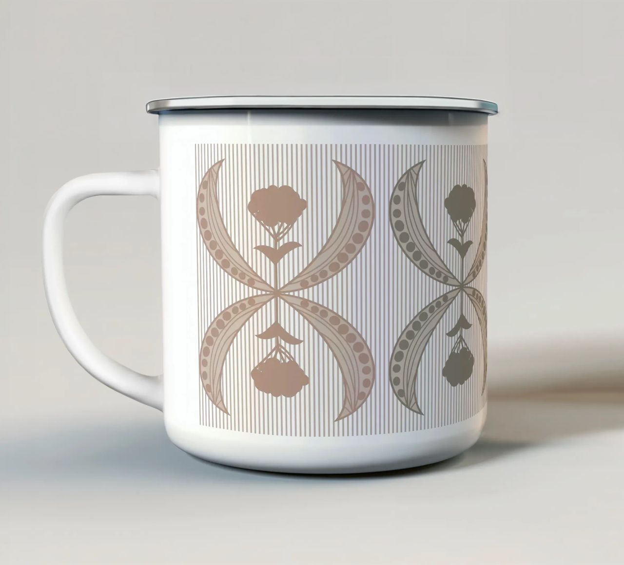 Meeting halfway tazza in smalto da Mandalla Pattern