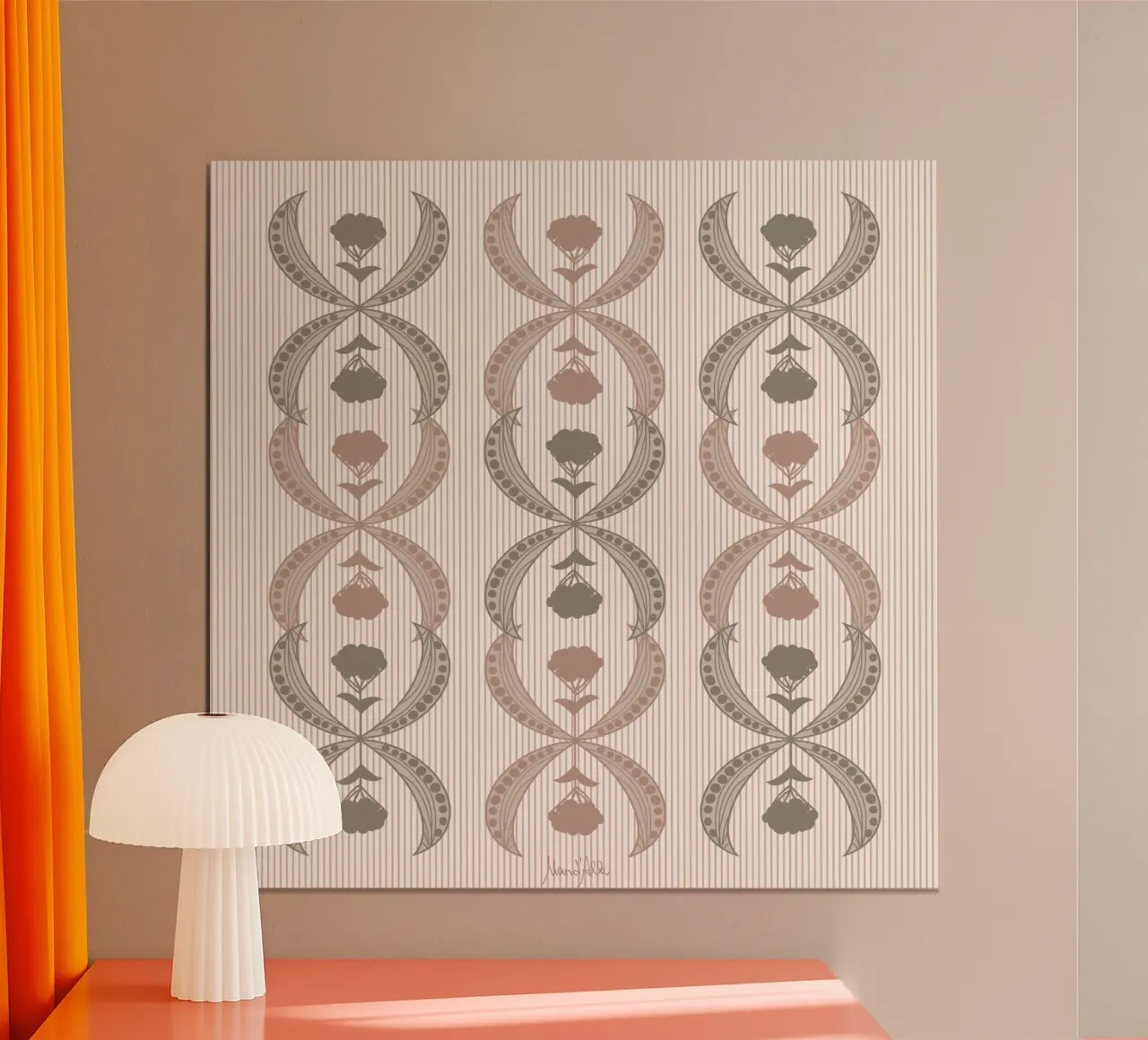 Meeting halfway poster con telaio in alluminio da Mandalla Pattern