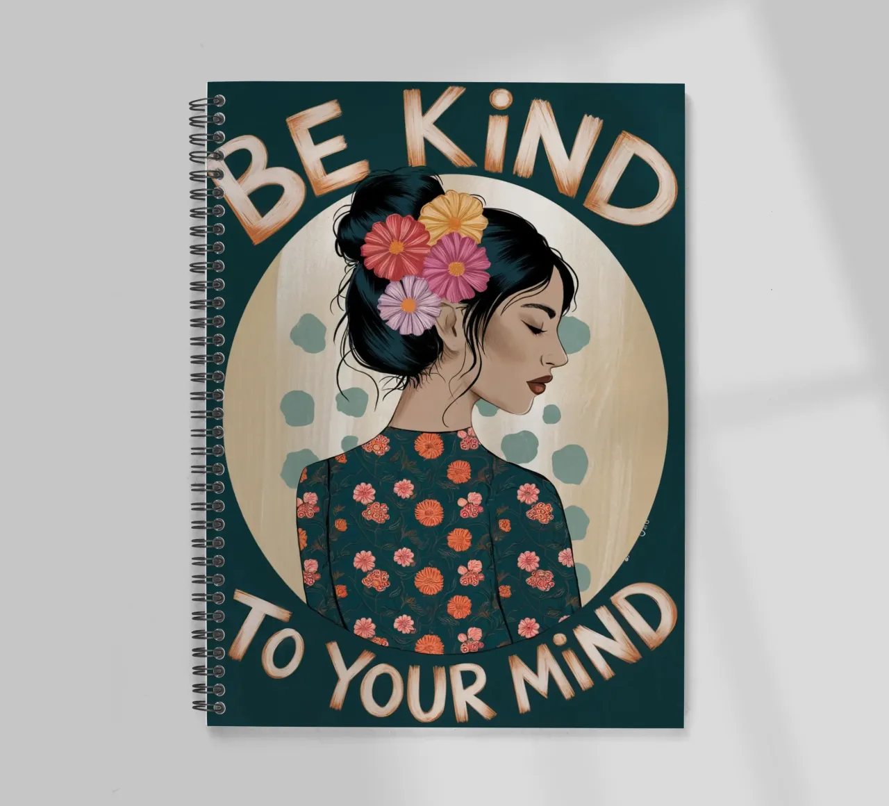 Be Kind To Your Mind spiral notebook by logic