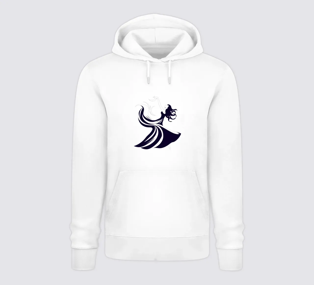 Elegant dancer in flowing dress dancing hoodie by DesignDoodle