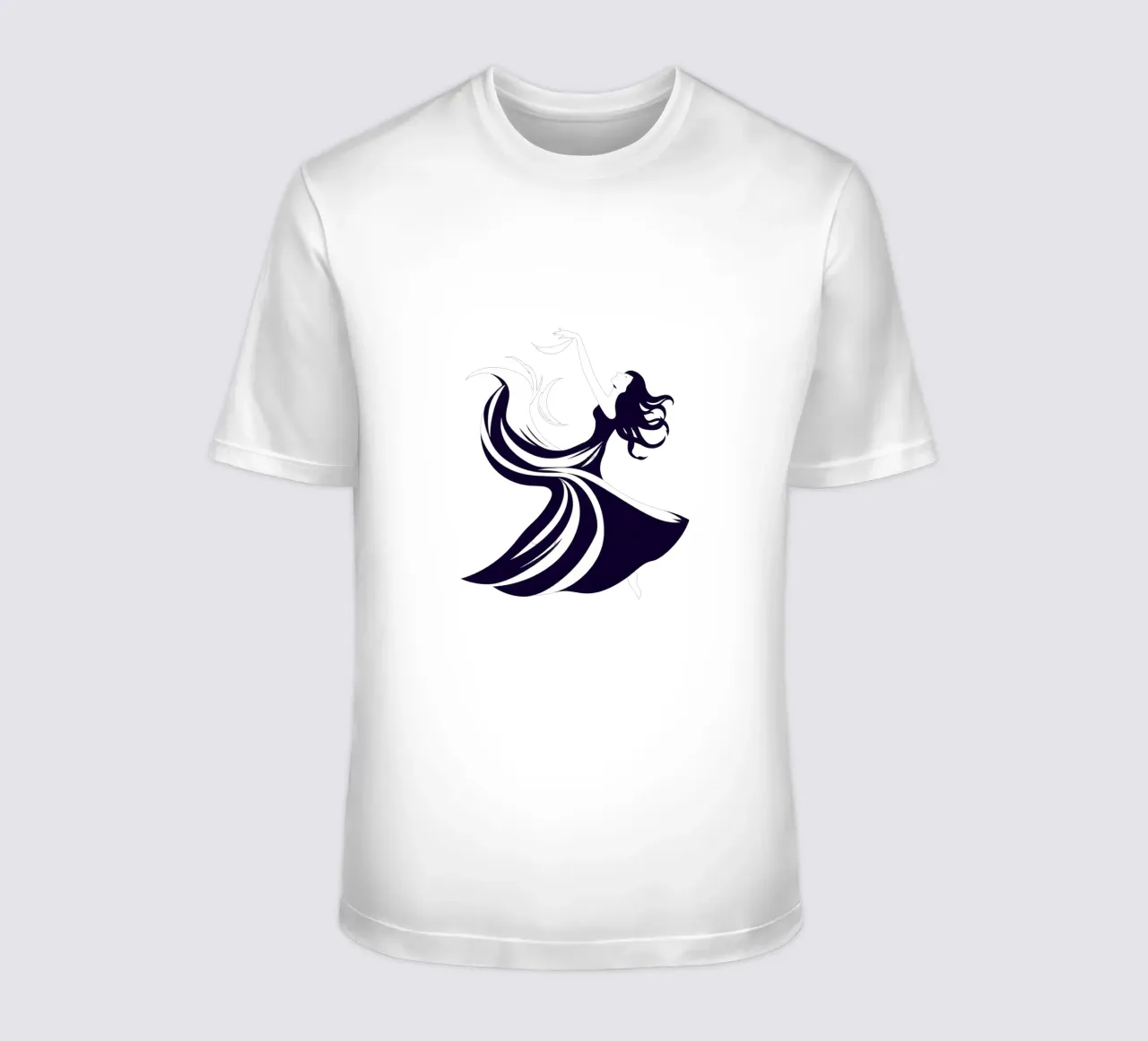 Elegante Tänzerin in fließendem Kleid tanzt T-Shirt von DesignDoodle