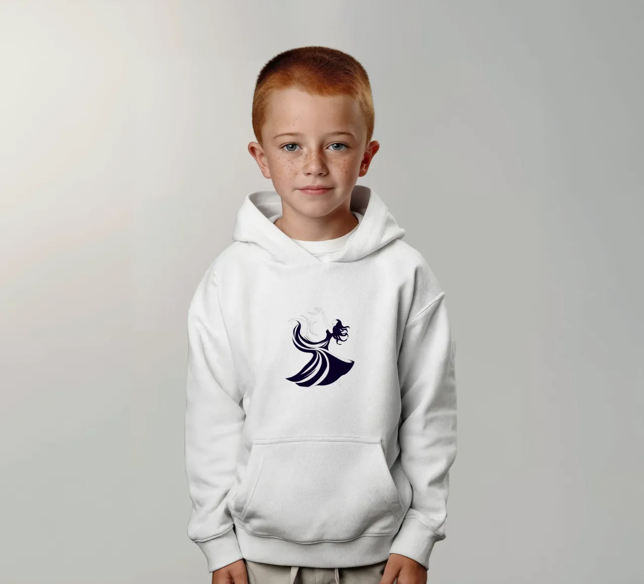 Elegante Tänzerin in fließendem Kleid tanzt Kinder Hoodie von DesignDoodle