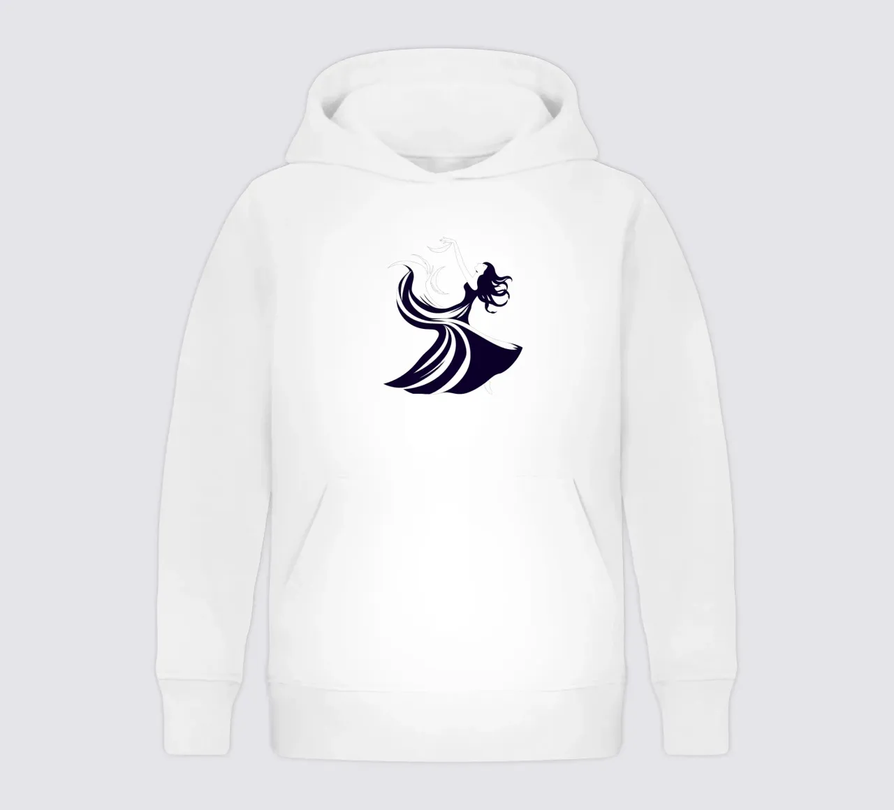 Elegante Tänzerin in fließendem Kleid tanzt Kinder Hoodie von DesignDoodle