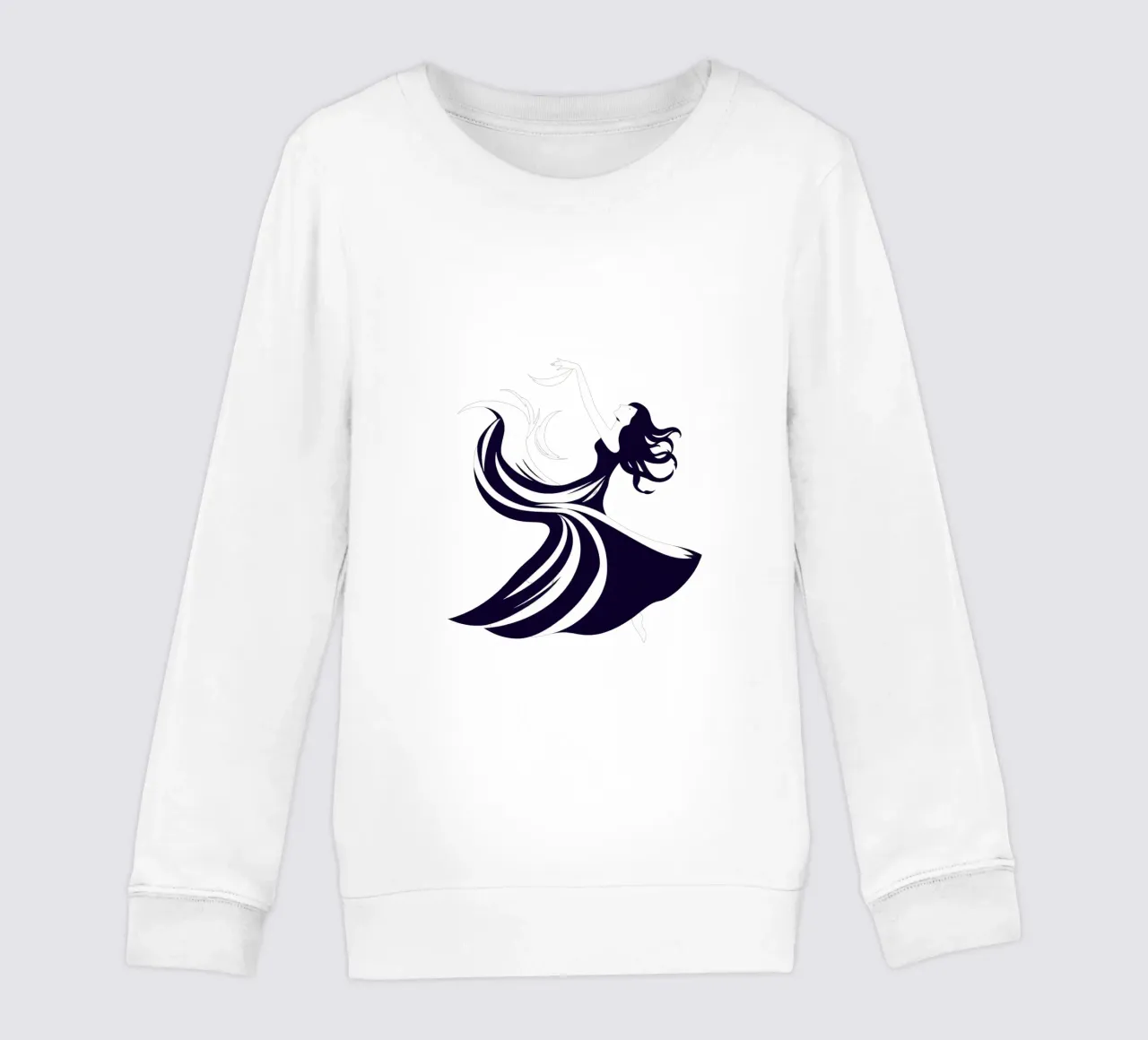 Elegante danseres in vloeiende jurk kinder sweatshirt van DesignDoodle