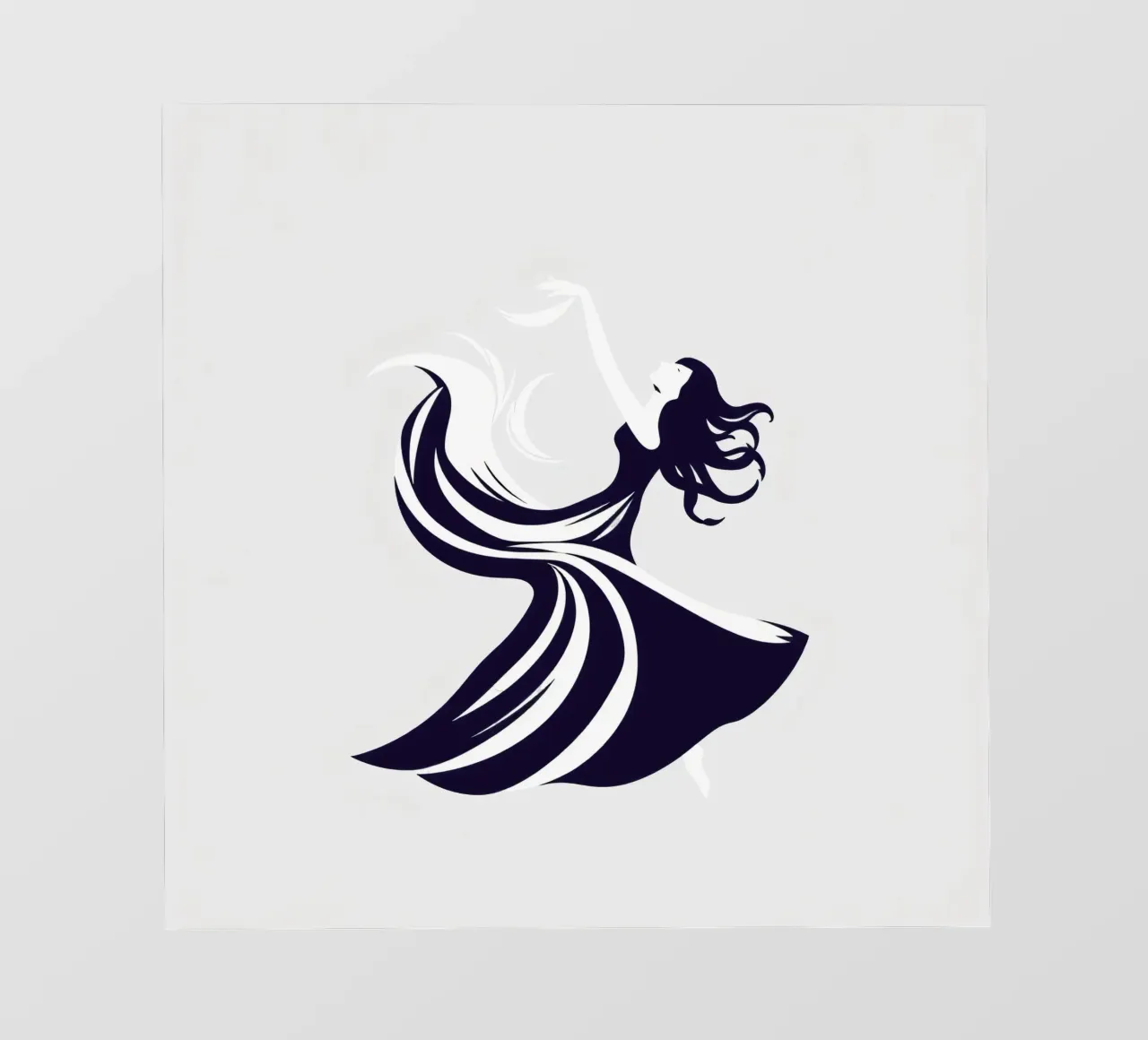 Elegante danseres in vloeiende jurk backlit folie van DesignDoodle
