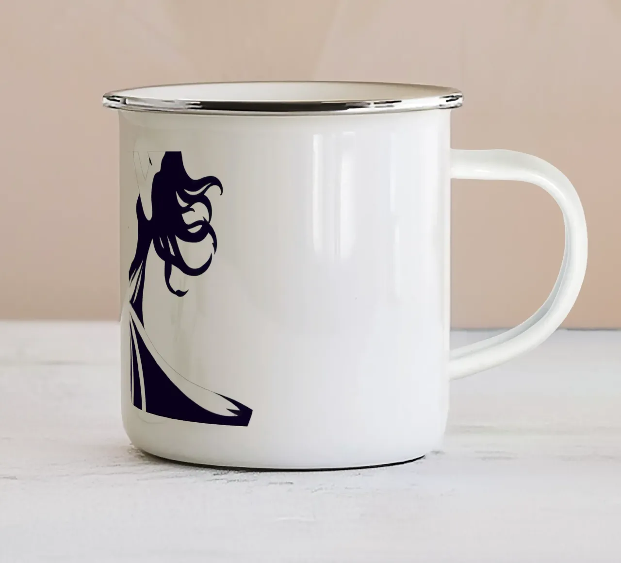 Danseuse élégante en robe fluide dansant mug en émail de DesignDoodle