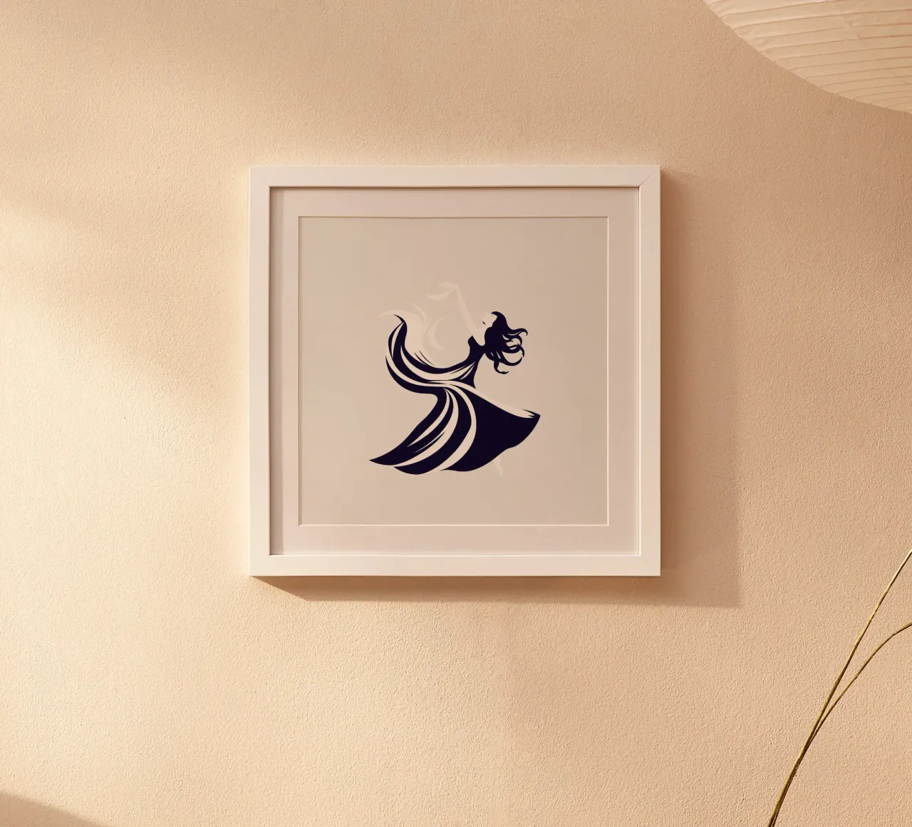 Elegante Tänzerin in fließendem Kleid tanzt Hahnemühle von DesignDoodle