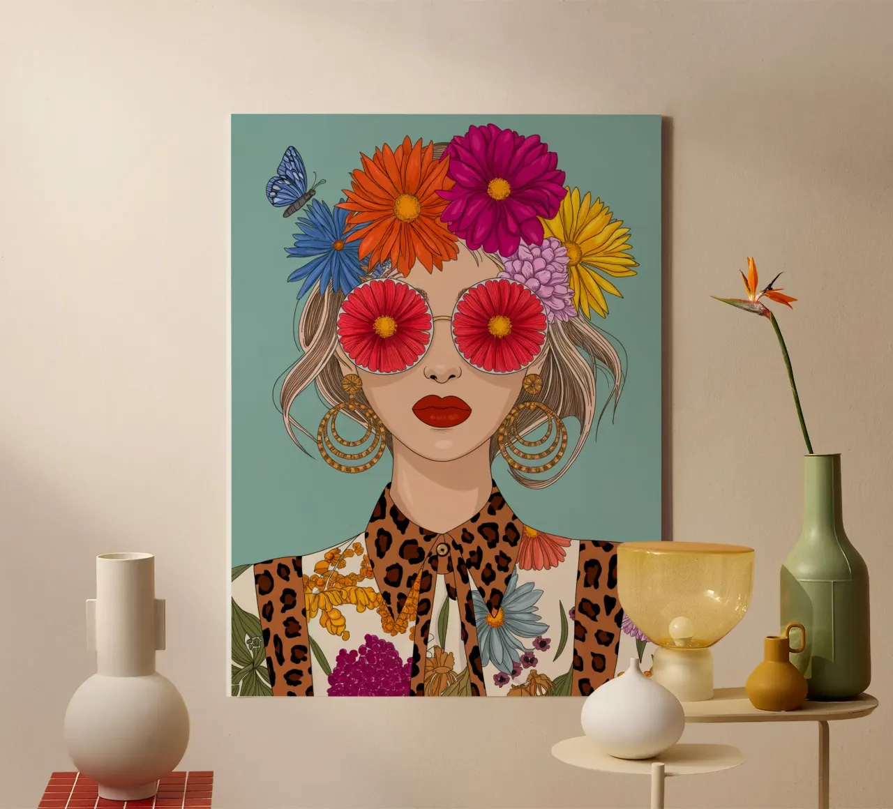 Ragazza dei fiori tela con Cornice a cassetta da logic