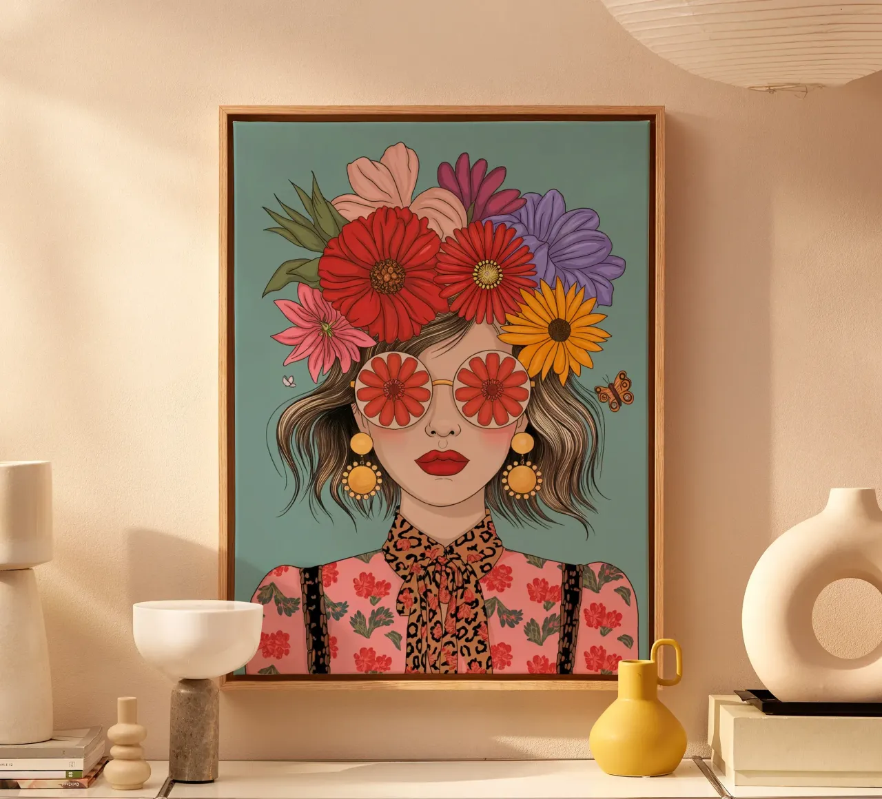 Ragazza dei fiori tela con Cornice a cassetta da logic
