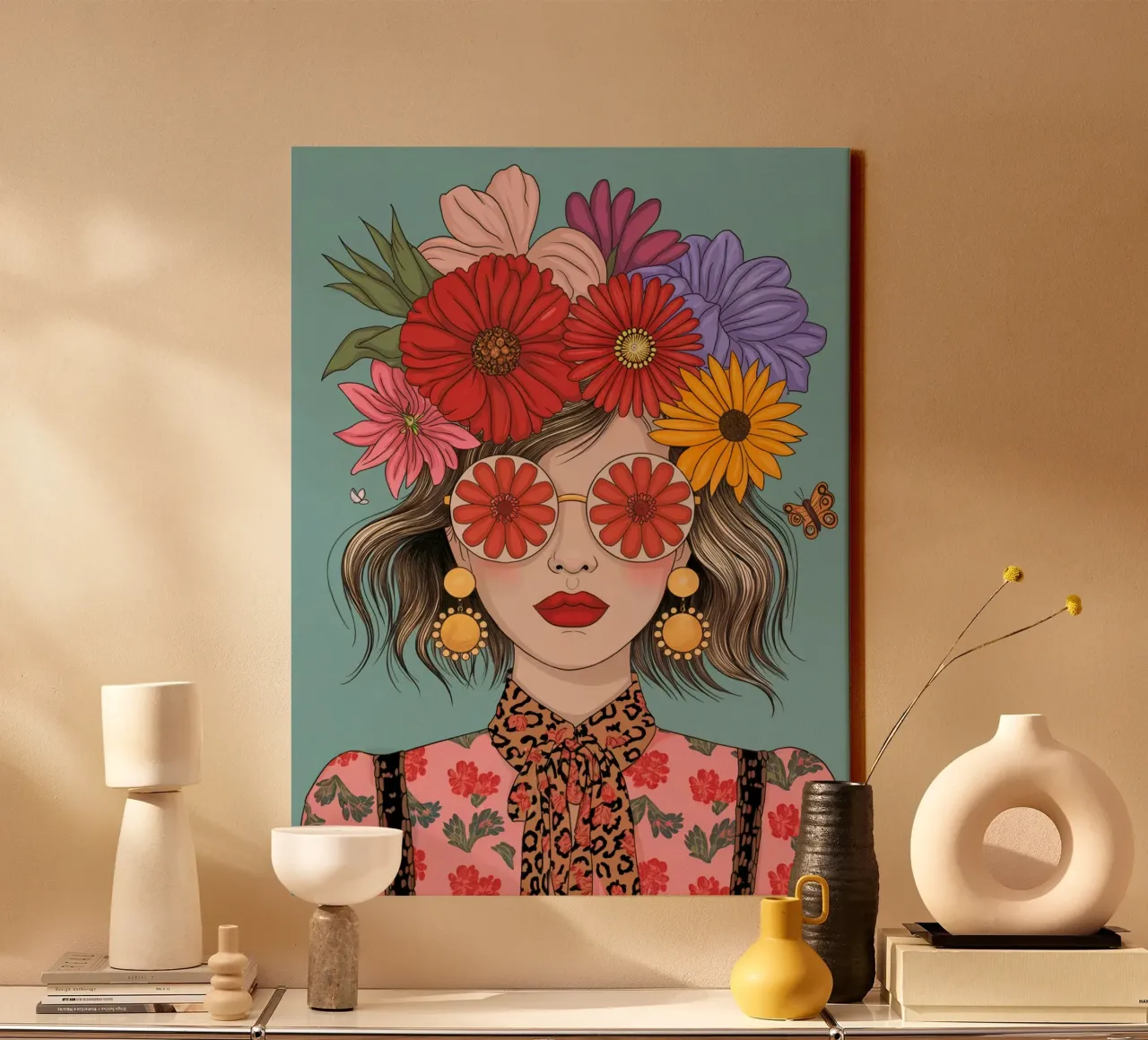 Ragazza dei fiori tela con Cornice a cassetta da logic