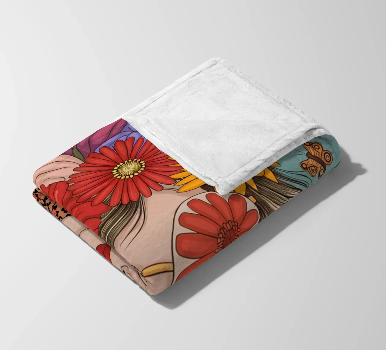 Ragazza dei fiori coperta in pile da logic