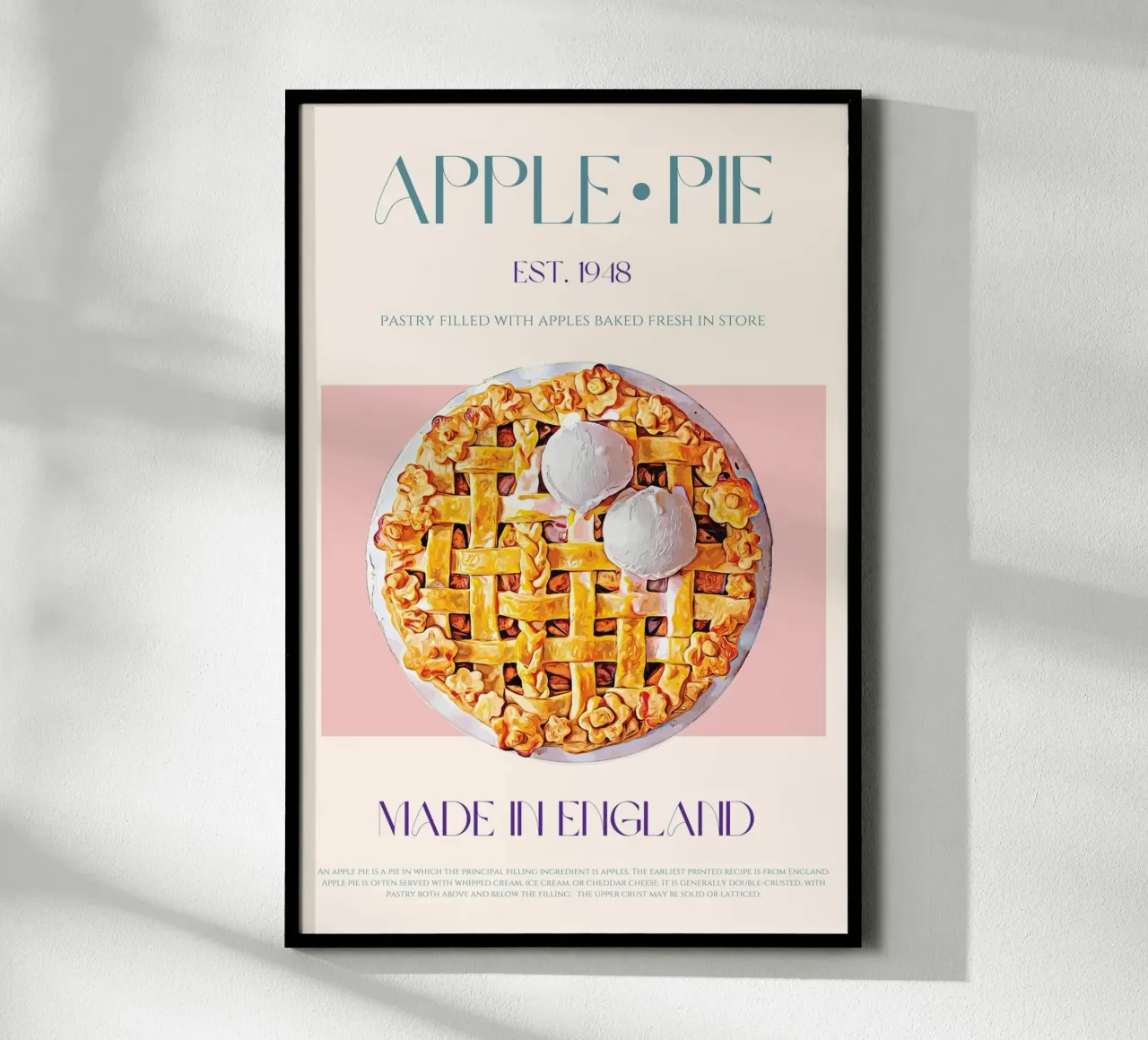 Apple Pie Print poster by KOKRPrints