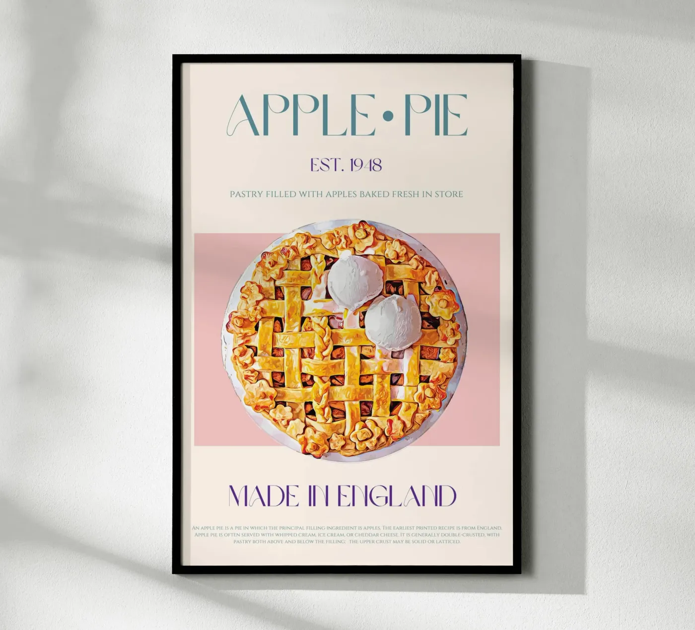 Appeltaart afdrukken poster van KOKRPrints