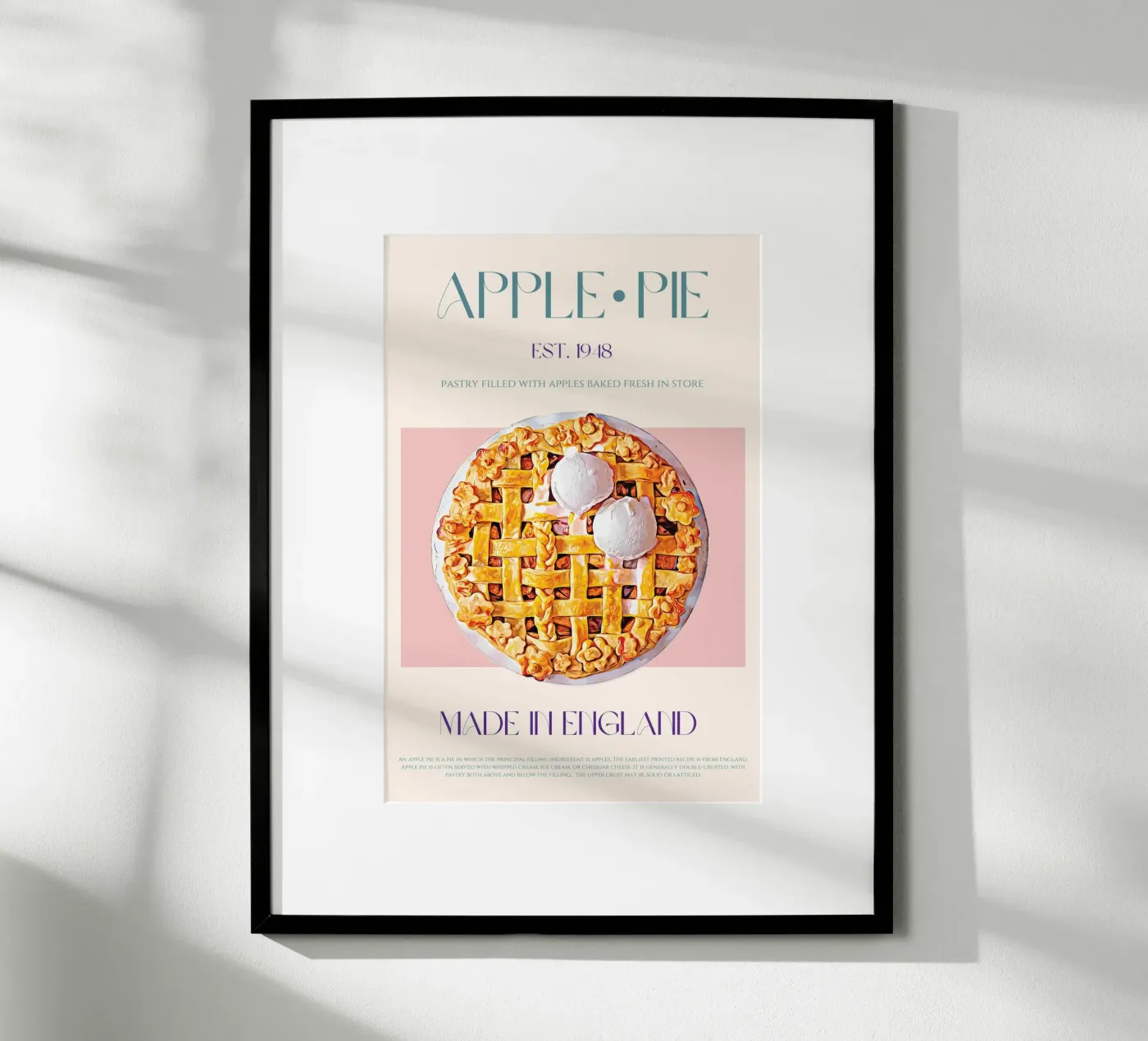 Appeltaart afdrukken poster van KOKRPrints