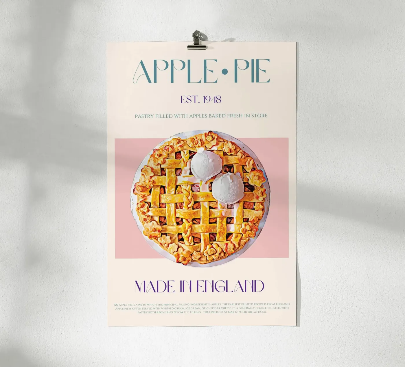Appeltaart afdrukken poster van KOKRPrints