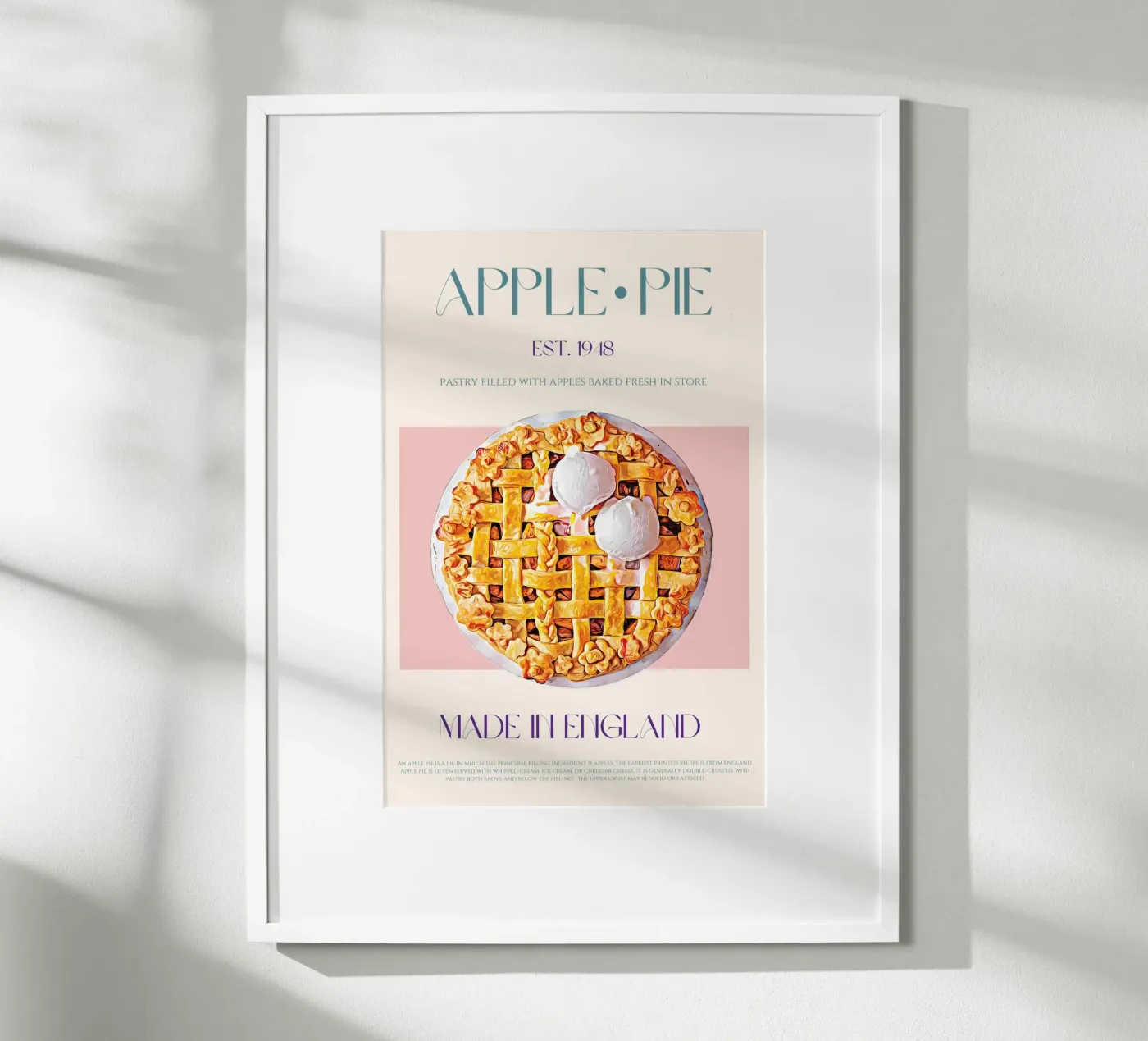 Appeltaart afdrukken poster van KOKRPrints