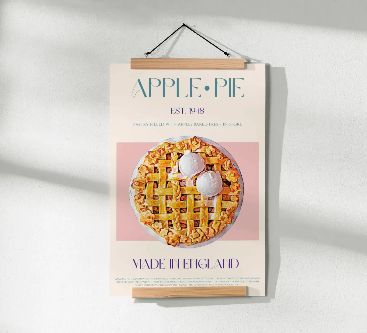 Apple Pie Print poster by KOKRPrints