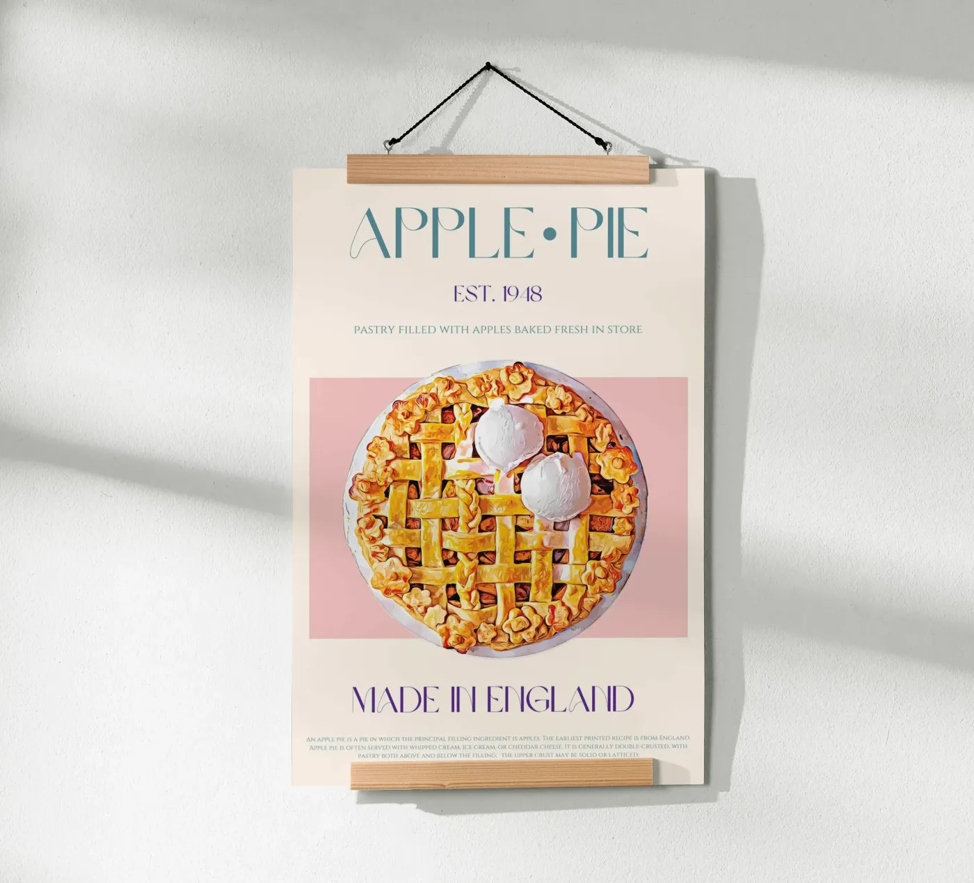 Appeltaart afdrukken poster van KOKRPrints