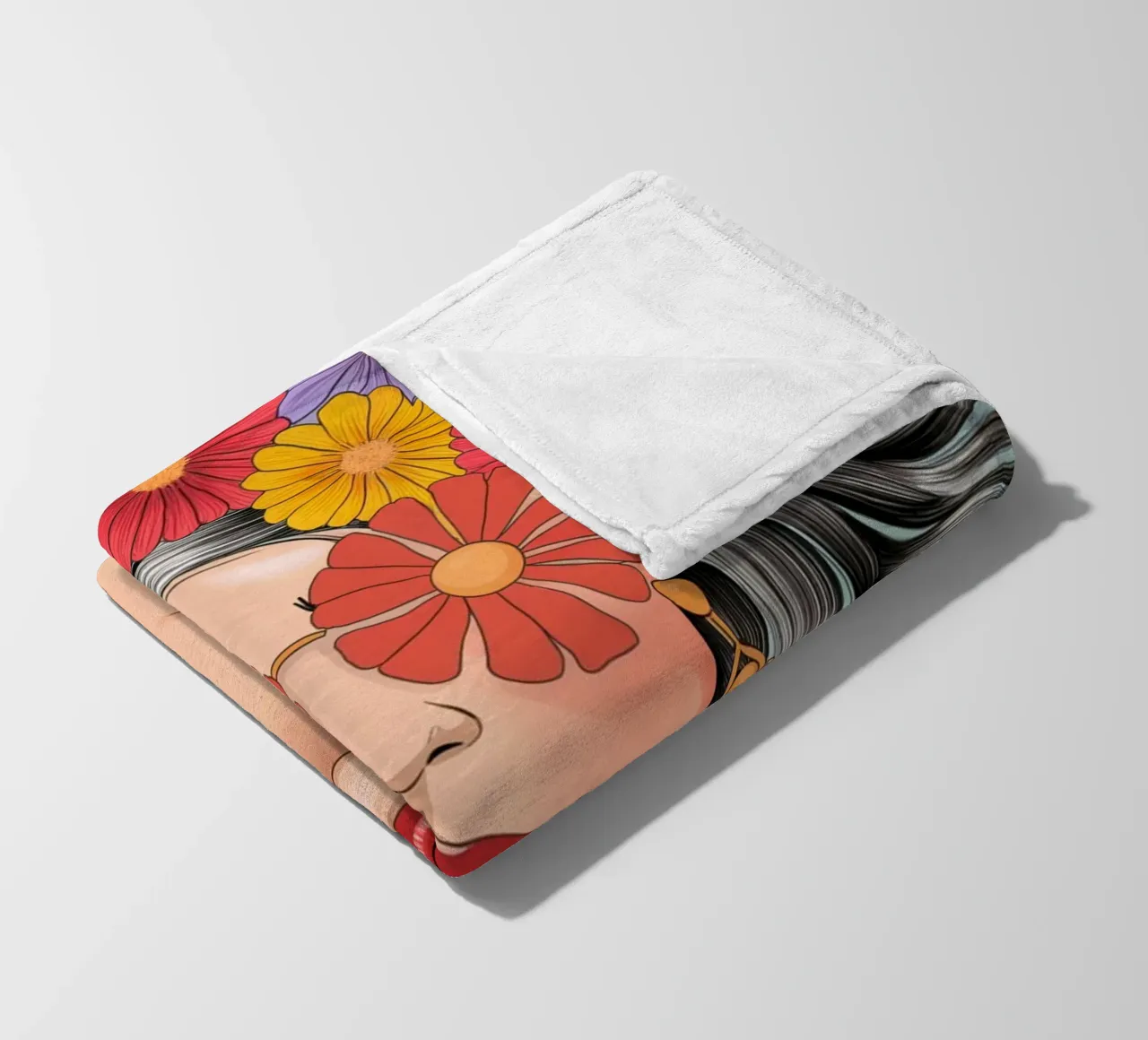 Ragazza dei fiori coperta in pile da logic
