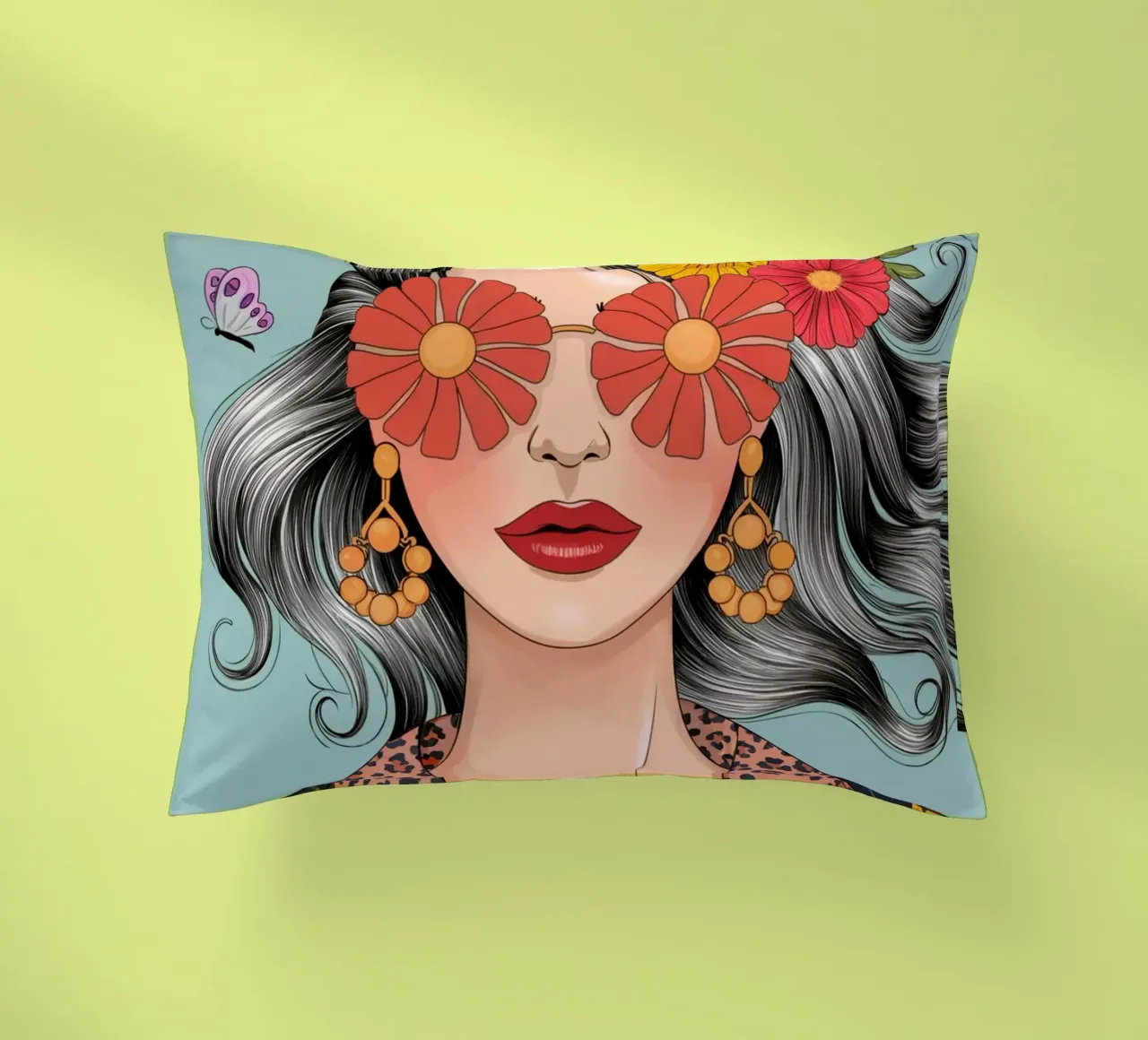 Ragazza dei fiori cuscino da logic