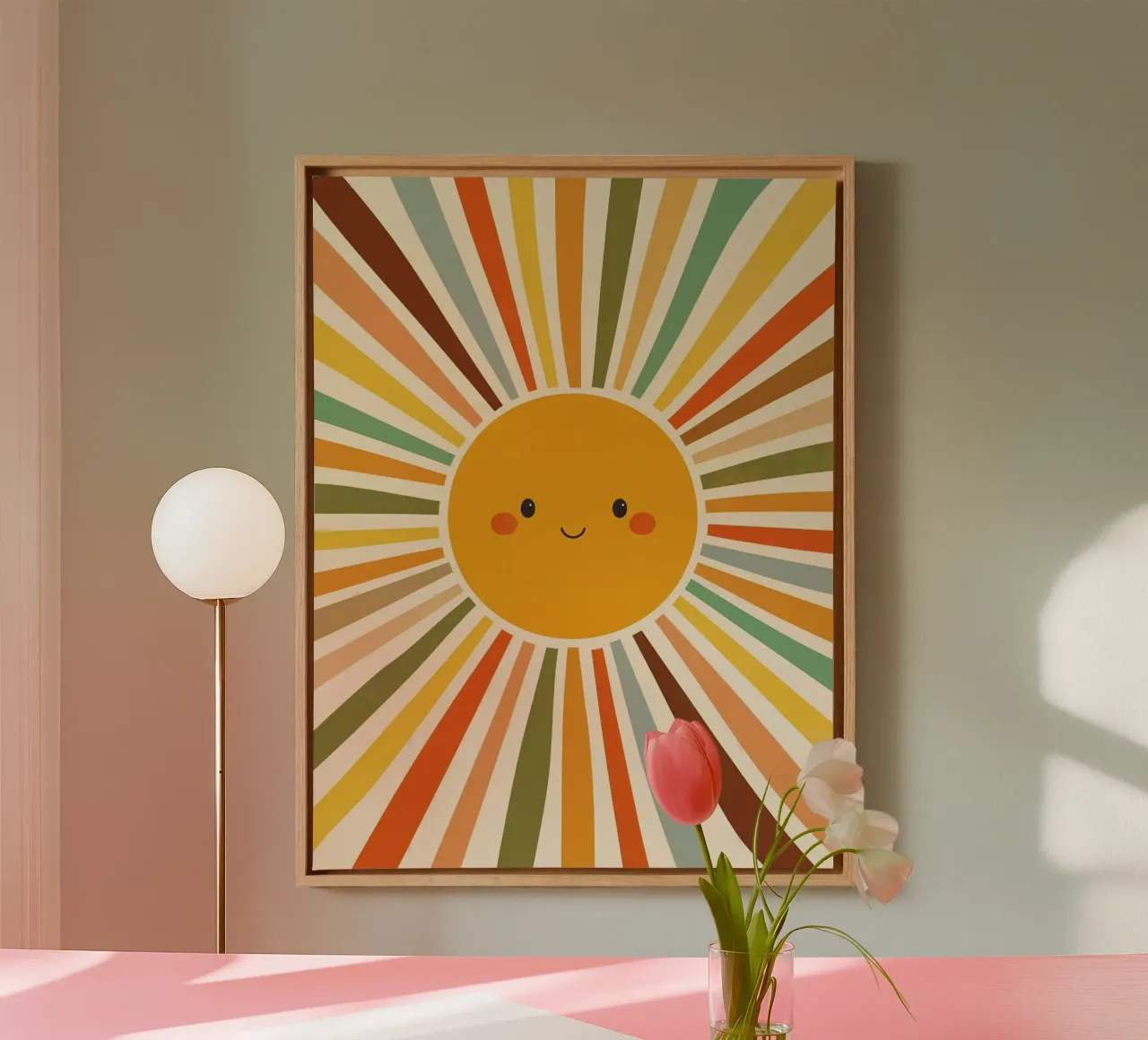 Sole Kawaii tela con Cornice a cassetta da logic