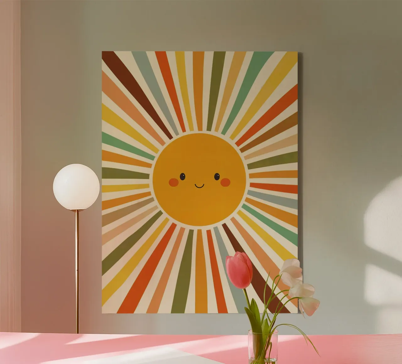 Sole Kawaii tela con Cornice a cassetta da logic