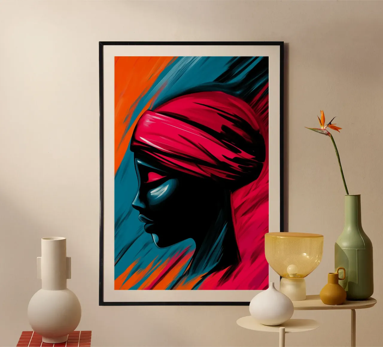 Im Rausch der Farben verborgen in Stille und Kraft Poster mit Holzrahmen von melipo-art