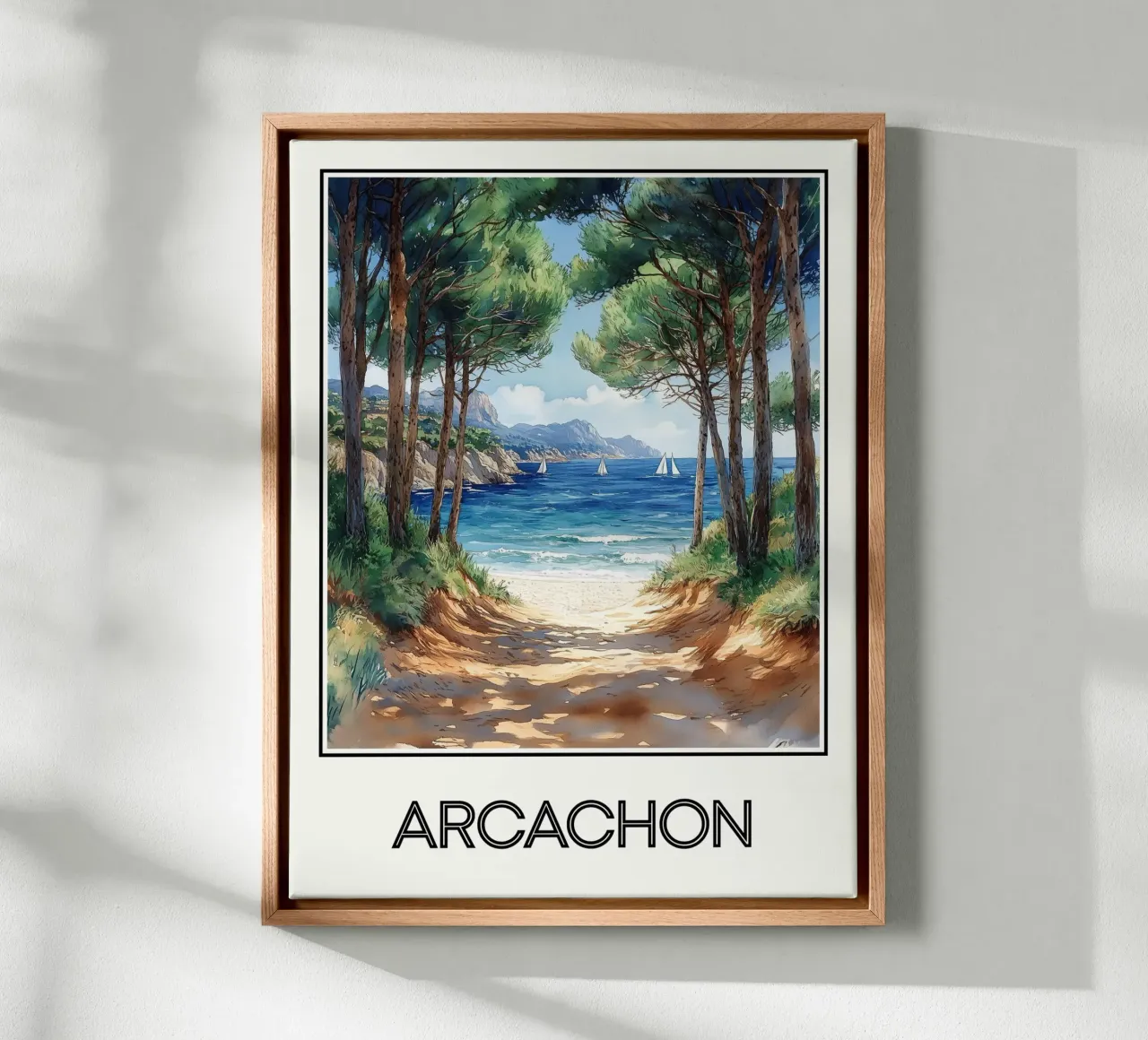 Arcachon tela con Cornice a cassetta da Frame the World