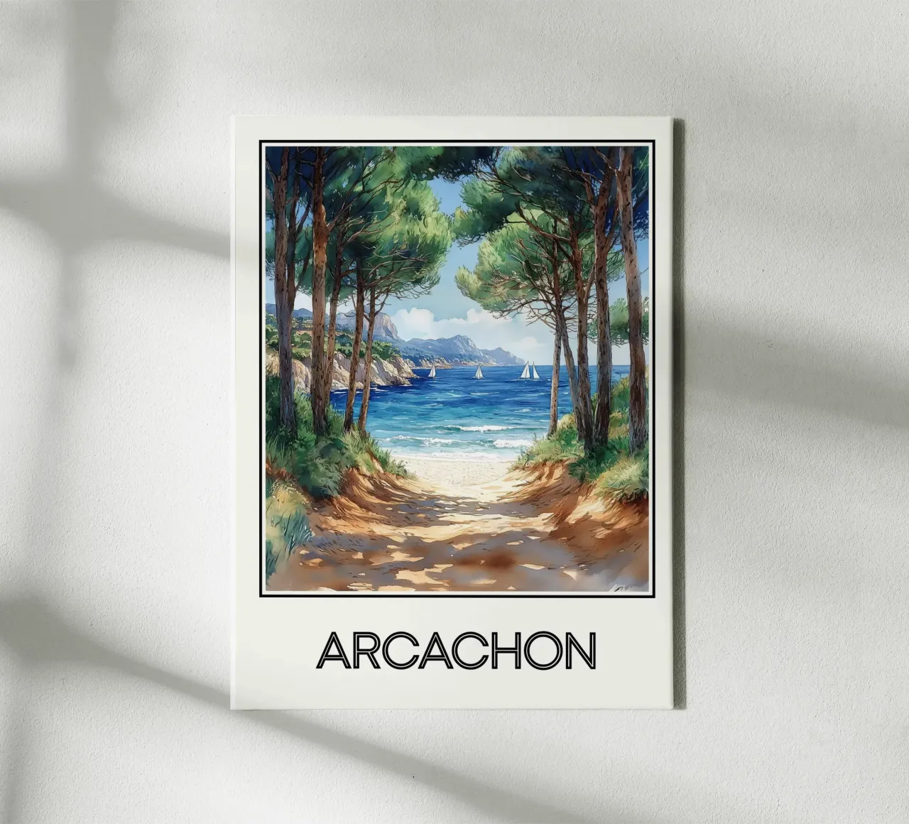 Arcachon tela con Cornice a cassetta da Frame the World