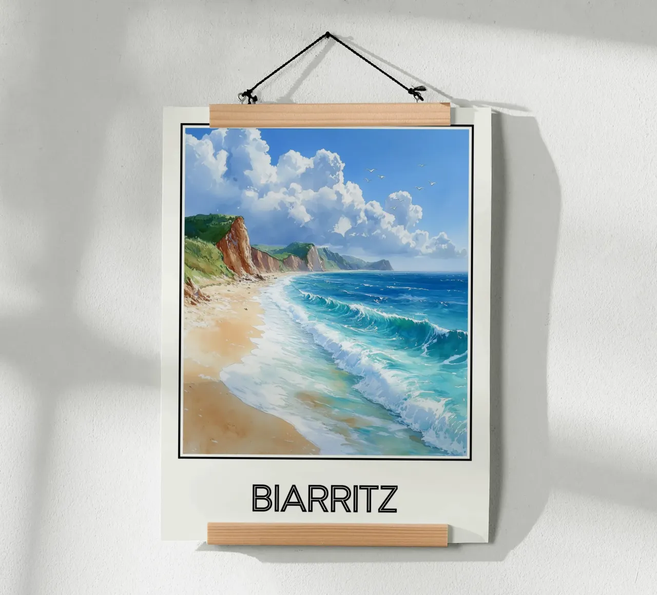 Biarritz poster con telaio in legno da Frame the World