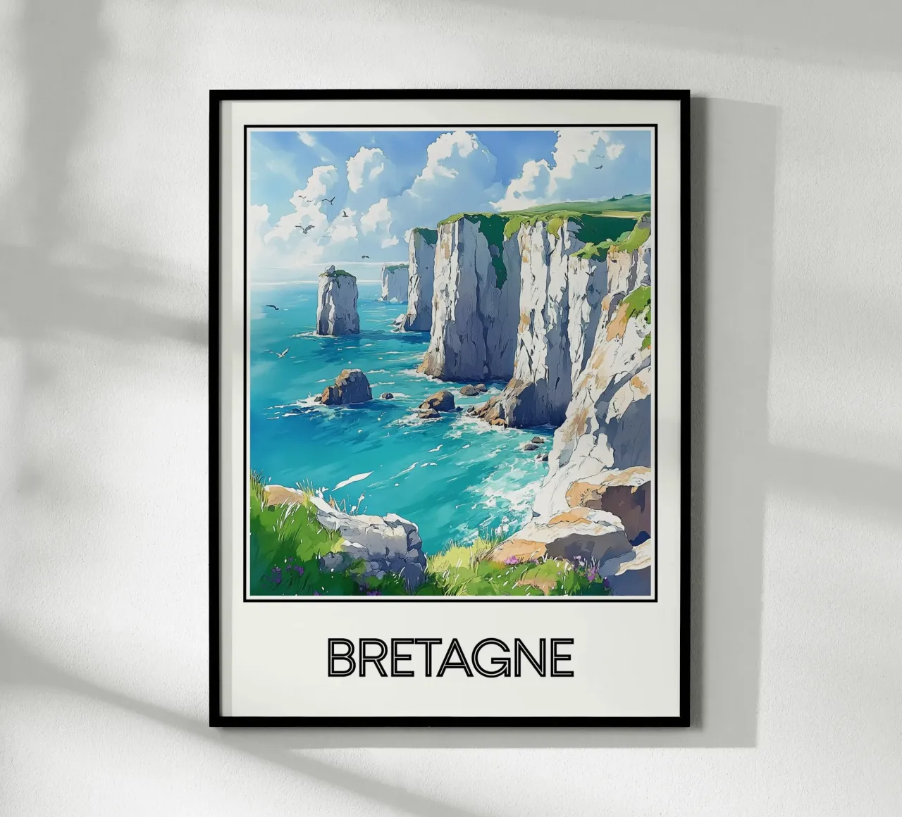 Bretagna poster con telaio in legno da Frame the World
