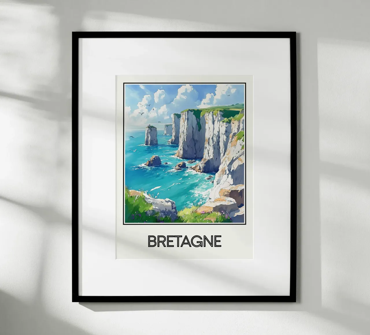 Bretagna poster con telaio in legno da Frame the World
