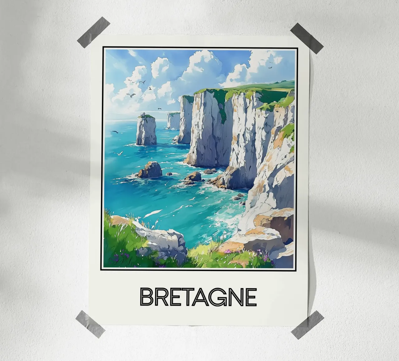 Bretagna poster con telaio in legno da Frame the World